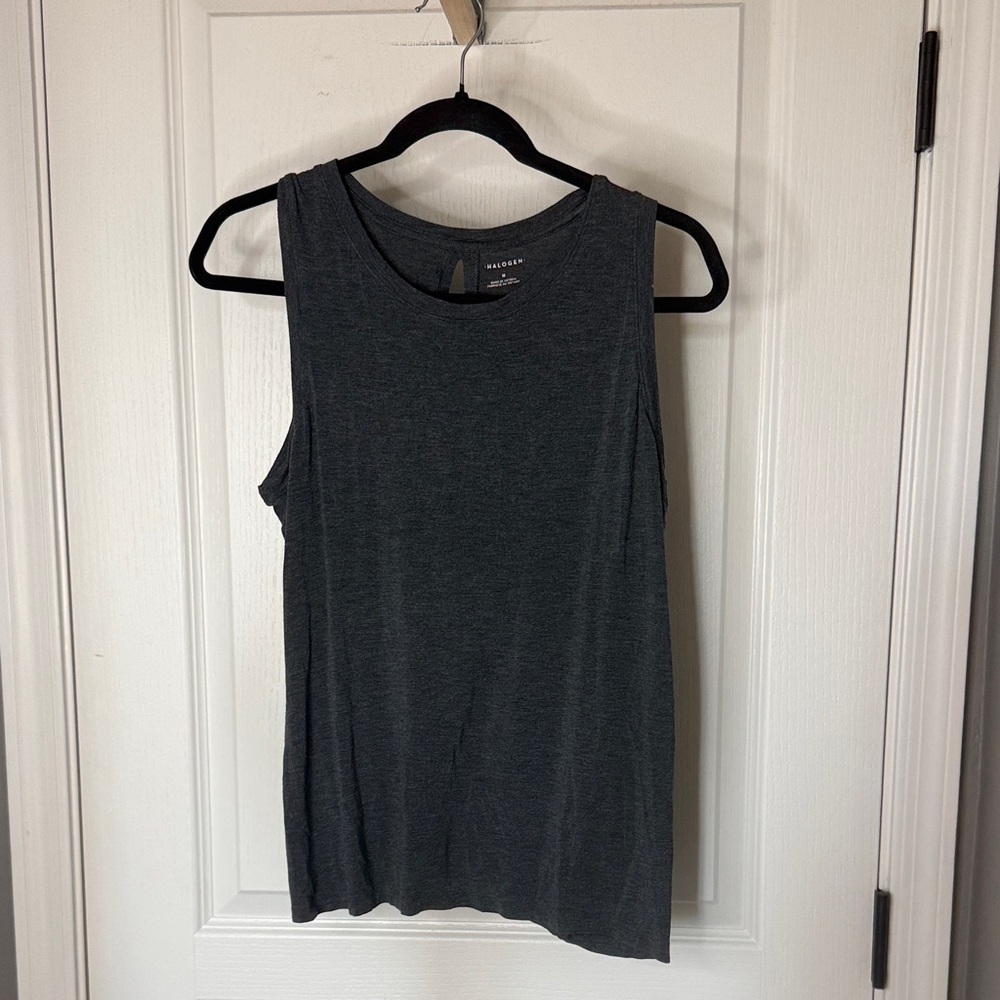 Halogen Charcoal Sleeveless Top